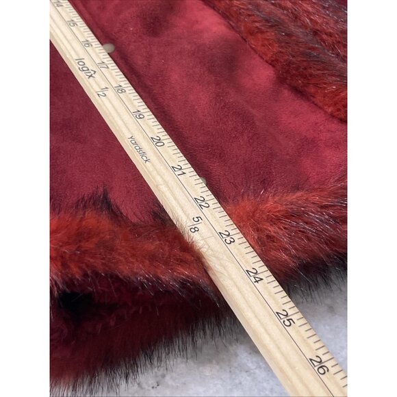 Tasha Polizzi Vest Womens Large Red Faux Fur Trim Suede Southwestern Western - Picture 10 of 10